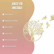 Metal Tree of Life Wall Art 7 Flying Birds Wall Sculpture V63-842511