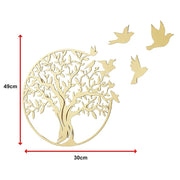 Metal Tree of Life Wall Art 7 Flying Birds Wall Sculpture V63-842511