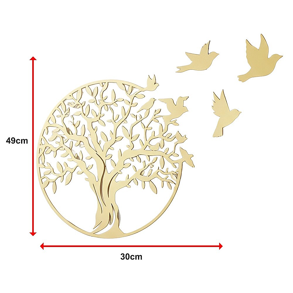 Metal Tree of Life Wall Art 7 Flying Birds Wall Sculpture V63-842511