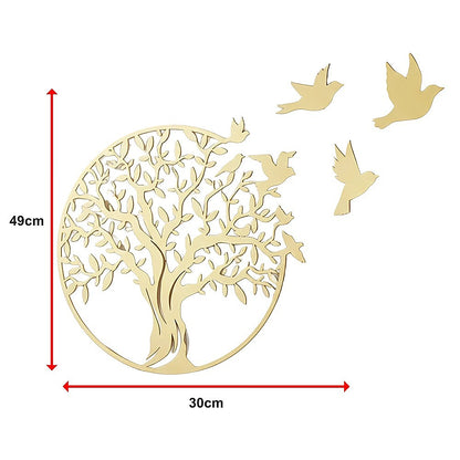 Metal Tree of Life Wall Art 7 Flying Birds Wall Sculpture V63-842511