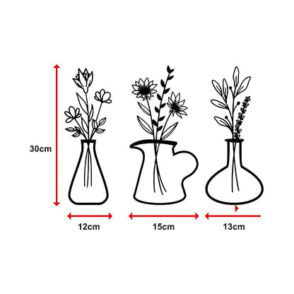 Metal Iron Flower Vase Wall Art Decoration