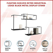 Floating Shelves Retro Industrial Ledge Black Metal Display Stand V63-842531
