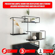 Floating Shelves Retro Industrial Ledge Black Metal Display Stand V63-842531