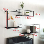 Floating Shelves Retro Industrial Ledge Black Metal Display Stand V63-842531