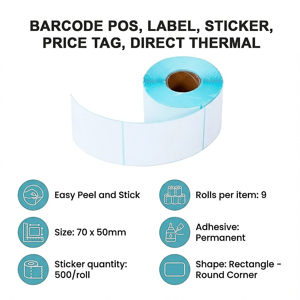 All Sizes Premium Quality Barcode POS, Label, Sticker, Price tag, Direct Thermal V63-842561