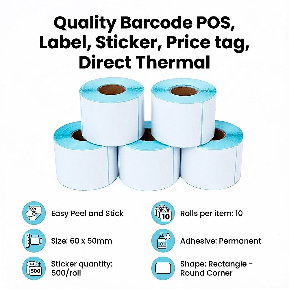 All Sizes Premium Quality Barcode POS, Label, Sticker, Price tag, Direct Thermal V63-842571