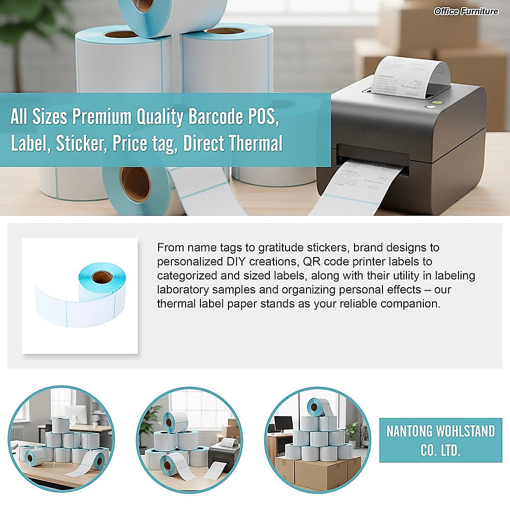 All Sizes Premium Quality Barcode POS, Label, Sticker, Price tag, Direct Thermal V63-842571