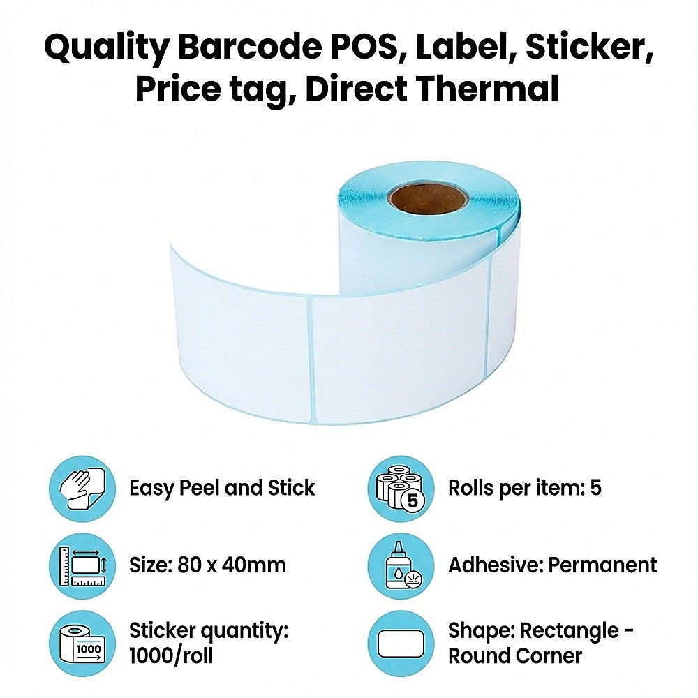 All Sizes Premium Quality Barcode POS, Label, Sticker, Price tag, Direct Thermal V63-842581
