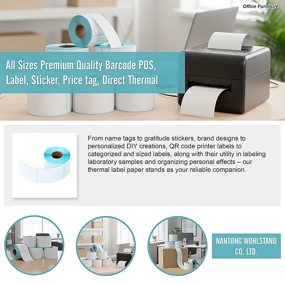 All Sizes Premium Quality Barcode POS, Label, Sticker, Price tag, Direct Thermal V63-842581