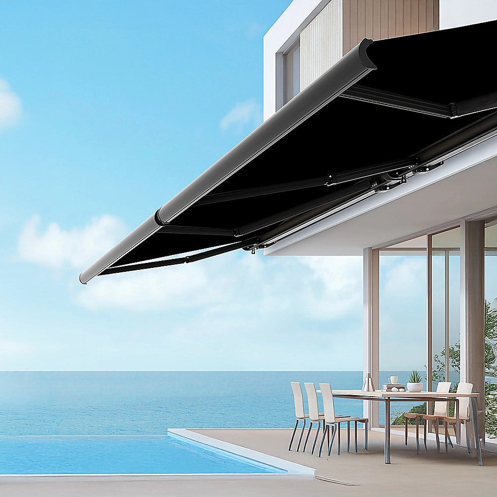 4.0m x 3.0m Retractable Folding Arm Awning Heavy Duty Full Cassette Motorised V63-842601