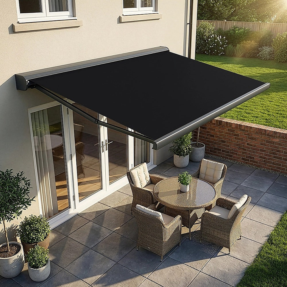4.0m x 3.0m Retractable Folding Arm Awning Heavy Duty Full Cassette Motorised V63-842601
