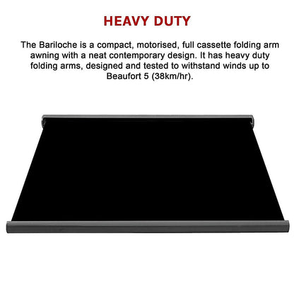 5.0m x 3.0m Retractable Folding Arm Awning Heavy Duty Full Cassette Motorised V63-842611
