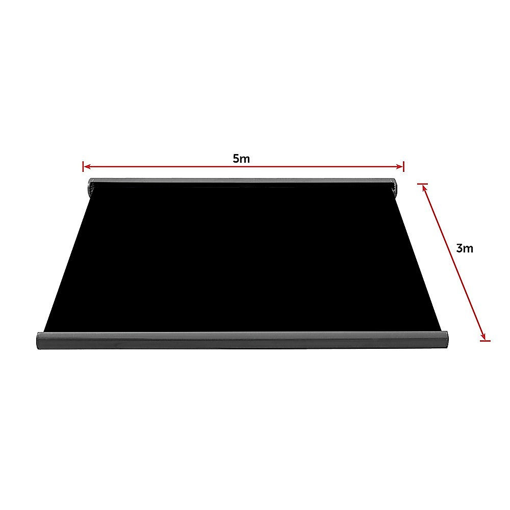 5.0m x 3.0m Retractable Folding Arm Awning Heavy Duty Full Cassette Motorised V63-842611