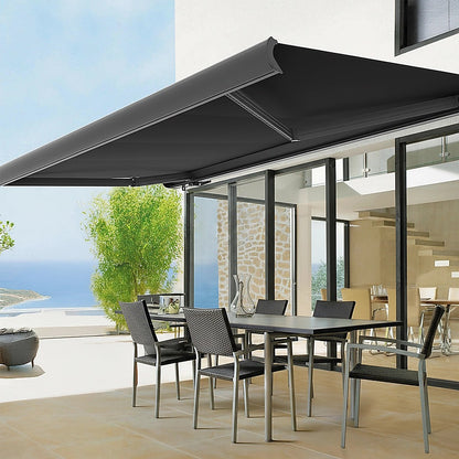 5.5m x 3.0m Retractable Folding Arm Awning Heavy Duty Full Cassette Motorised V63-842621