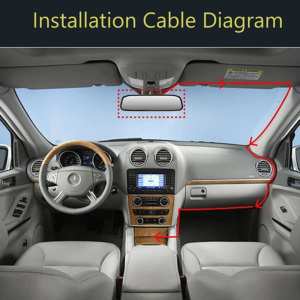 120 Degrees Camera Mirror Car Rear View Reverse Night Vision Parking System Kit V63-842631