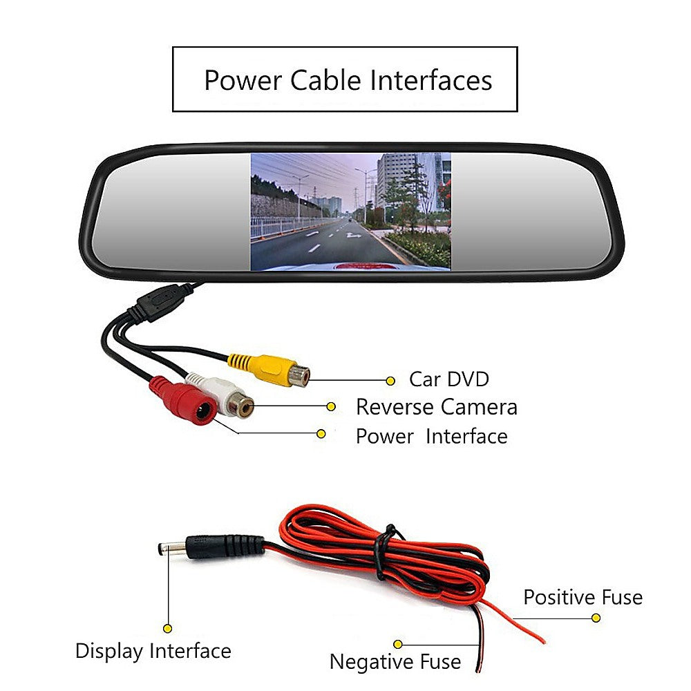 120 Degrees Camera Mirror Car Rear View Reverse Night Vision Parking System Kit V63-842631