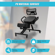 Ergonomic Kneeling Posture Chair with Backrest Adjustable Height and Casters V63-842641