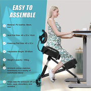 Ergonomic Kneeling Posture Chair with Backrest Adjustable Height and Casters V63-842641