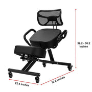 Ergonomic Kneeling Posture Chair with Backrest Adjustable Height and Casters V63-842641