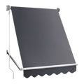 Retractable Fixed Pivot Arm Window Awning Patio Garden Blinds 2.4m x 2.1m Grey V63-842701