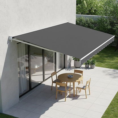 Outdoor Folding Arm Awning Retractable Sunshade Canopy Grey 3.0m x 2.5m V63-842721