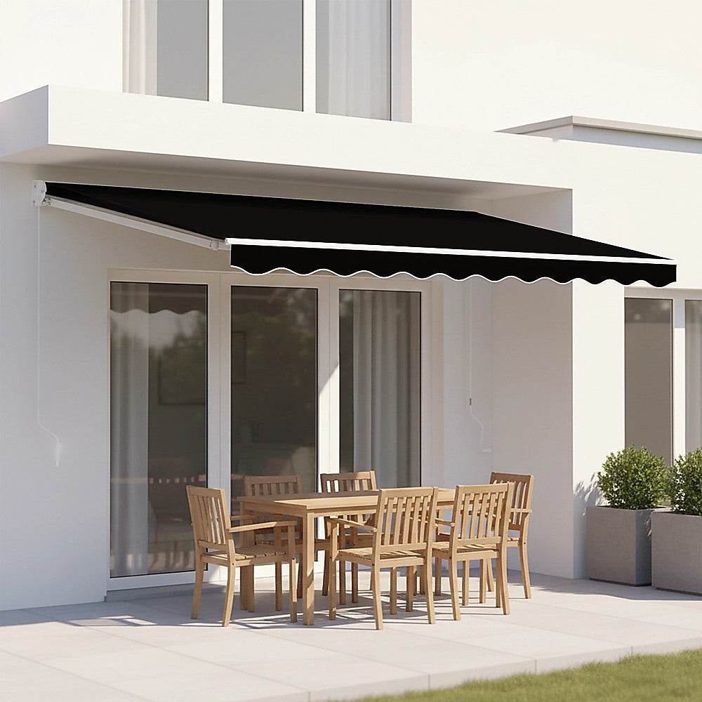Outdoor Folding Arm Awning Retractable Sunshade Canopy Black 3.0m x 2.5m V63-842731