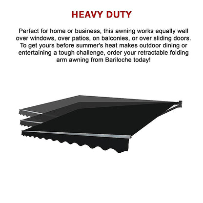Outdoor Folding Arm Awning Retractable Sunshade Canopy Black 3.0m x 2.5m V63-842731