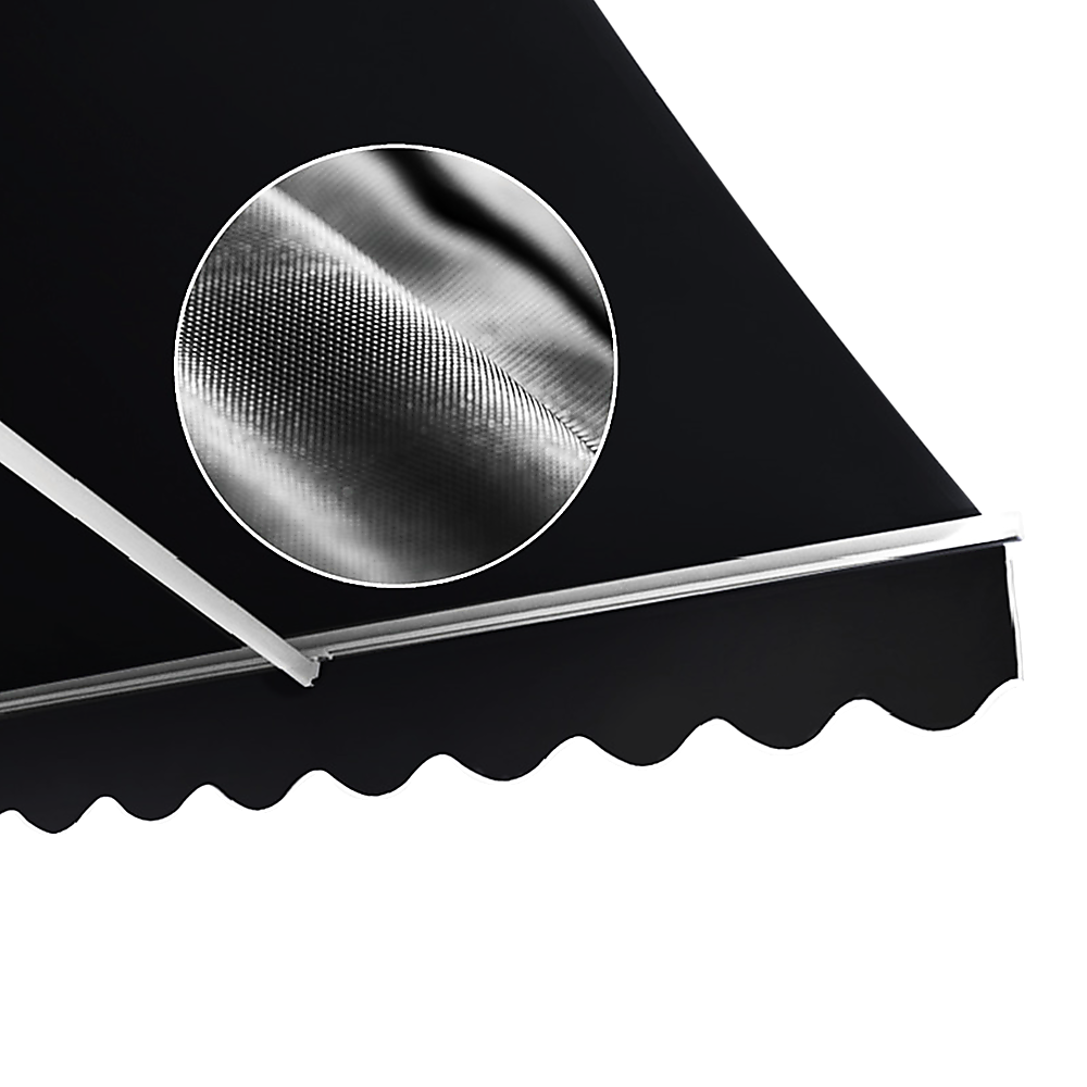 Outdoor Folding Arm Awning Retractable Sunshade Canopy Black 3.0m x 2.5m V63-842731