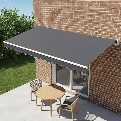 Outdoor Folding Arm Awning Retractable Sunshade Canopy Grey 4.0m x 2.5m V63-842741
