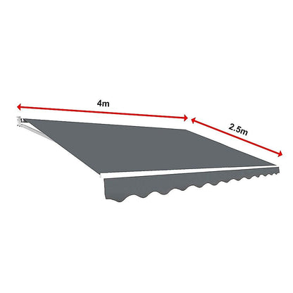 Outdoor Folding Arm Awning Retractable Sunshade Canopy Grey 4.0m x 2.5m V63-842741