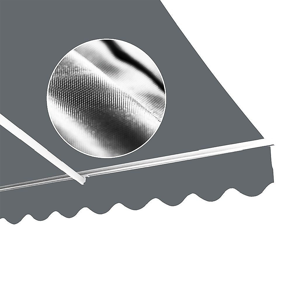 Outdoor Folding Arm Awning Retractable Sunshade Canopy Grey 4.0m x 3.0m V63-842791