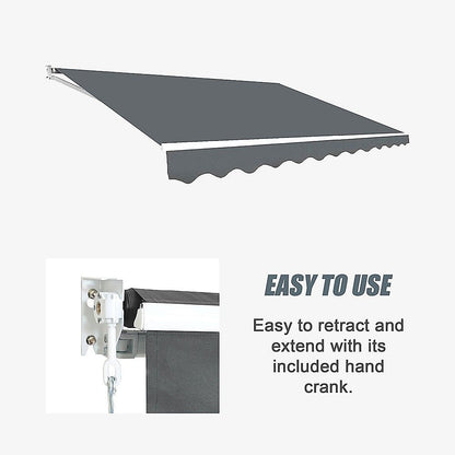 Outdoor Folding Arm Awning Retractable Sunshade Canopy Grey 4.0m x 3.0m V63-842791