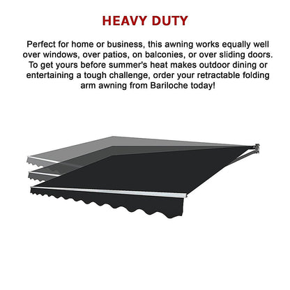 Outdoor Folding Arm Awning Retractable Sunshade Canopy Black 4.0m x 3.0m V63-842801