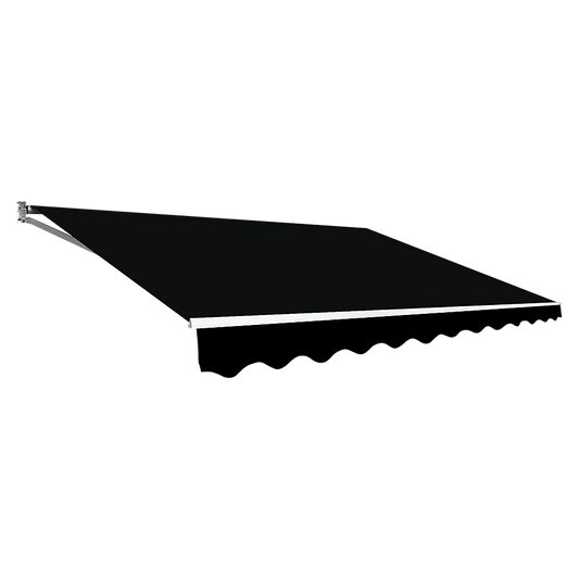 Outdoor Folding Arm Awning Retractable Sunshade Canopy Black 5.0m x 3.0m V63-842821