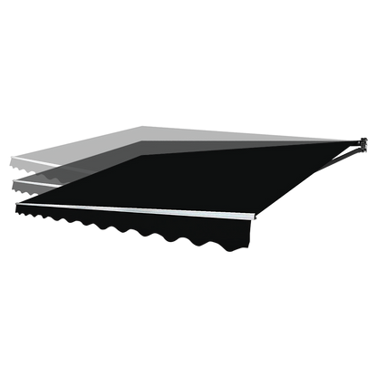 Outdoor Folding Arm Awning Retractable Sunshade Canopy Black 5.0m x 3.0m V63-842821