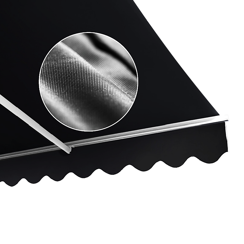 Outdoor Folding Arm Awning Retractable Sunshade Canopy Black 5.0m x 3.0m V63-842821