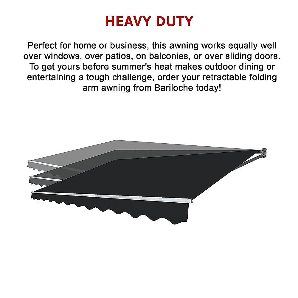 Outdoor Folding Arm Awning Retractable Sunshade Canopy Black 5.0m x 3.0m V63-842821