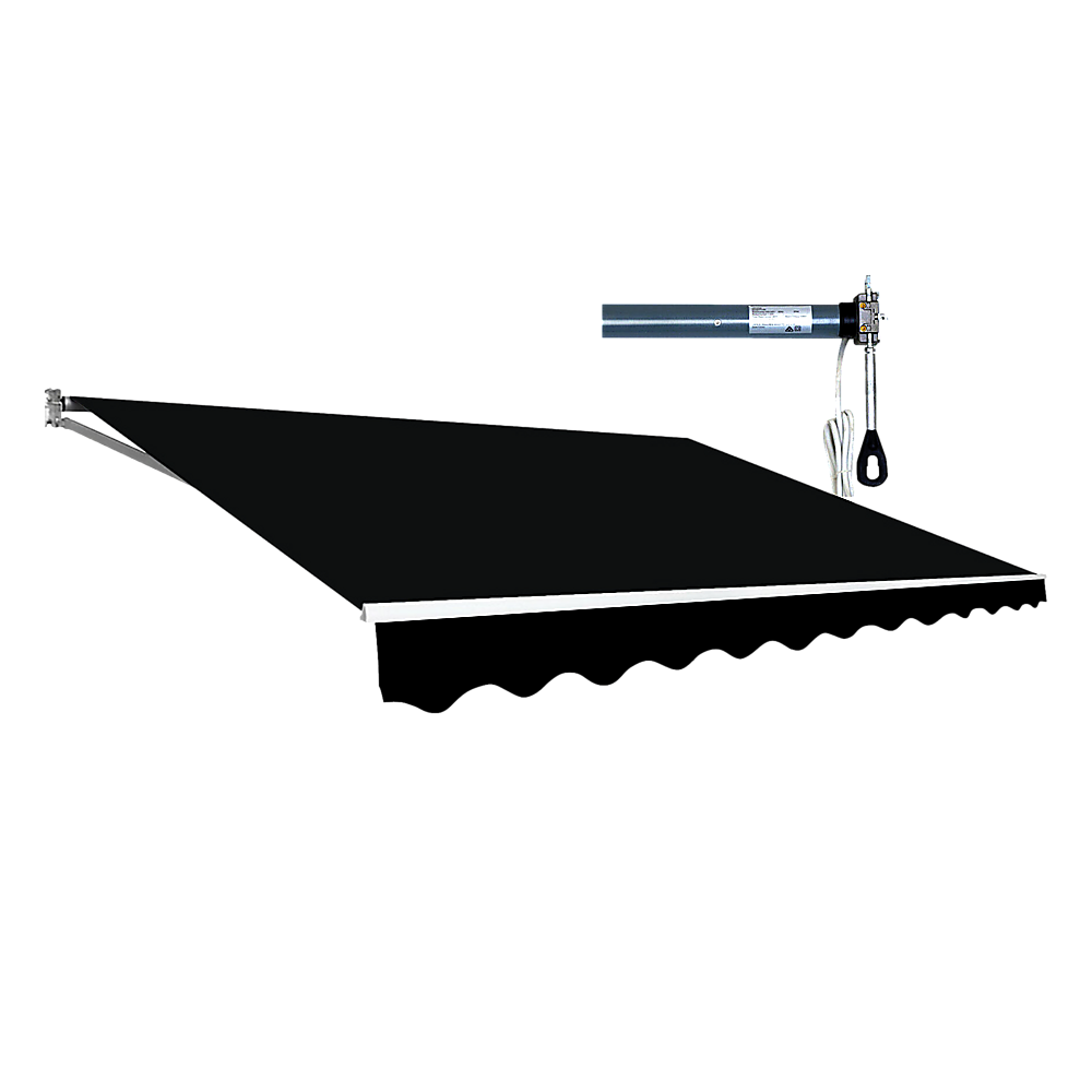 Motorised Outdoor Folding Arm Awning Retractable Sunshade Canopy Black 3.0m x 2.5m V63-842841