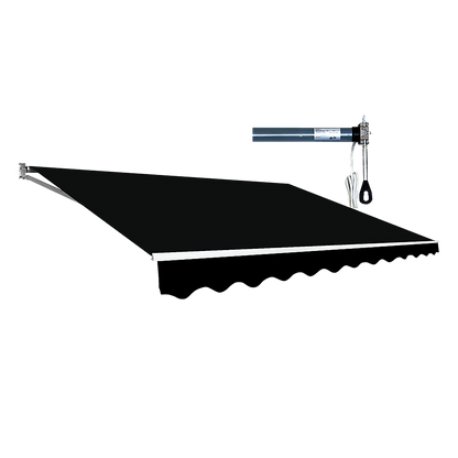 Motorised Outdoor Folding Arm Awning Retractable Sunshade Canopy Black 3.0m x 2.5m V63-842841