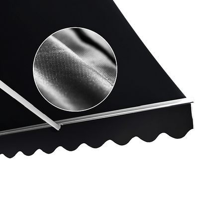Motorised Outdoor Folding Arm Awning Retractable Sunshade Canopy Black 3.0m x 2.5m V63-842841