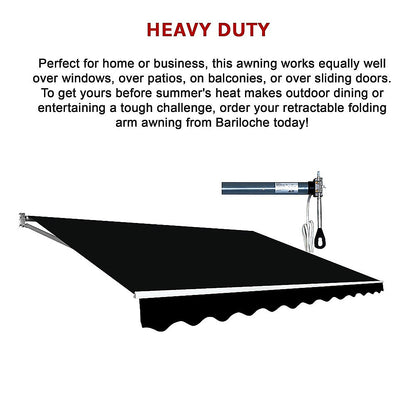 Motorised Outdoor Folding Arm Awning Retractable Sunshade Canopy Black 3.0m x 2.5m V63-842841