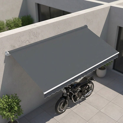 Motorised Outdoor Folding Arm Awning Retractable Sunshade Canopy Grey 4.0m x 3.0m V63-842871