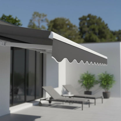 Motorised Outdoor Folding Arm Awning Retractable Sunshade Canopy Grey 4.0m x 3.0m V63-842871
