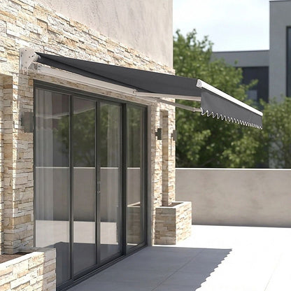 Motorised Outdoor Folding Arm Awning Retractable Sunshade Canopy Grey 5.0m x 2.5m V63-842891