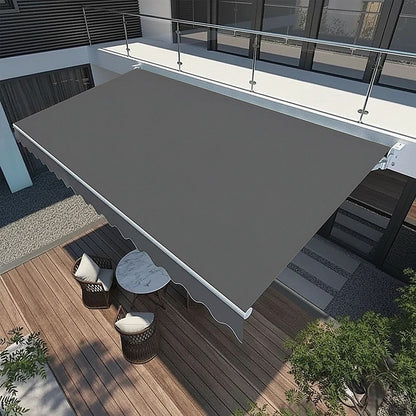 Motorised Outdoor Folding Arm Awning Retractable Sunshade Canopy Grey 5.0m x 2.5m V63-842891