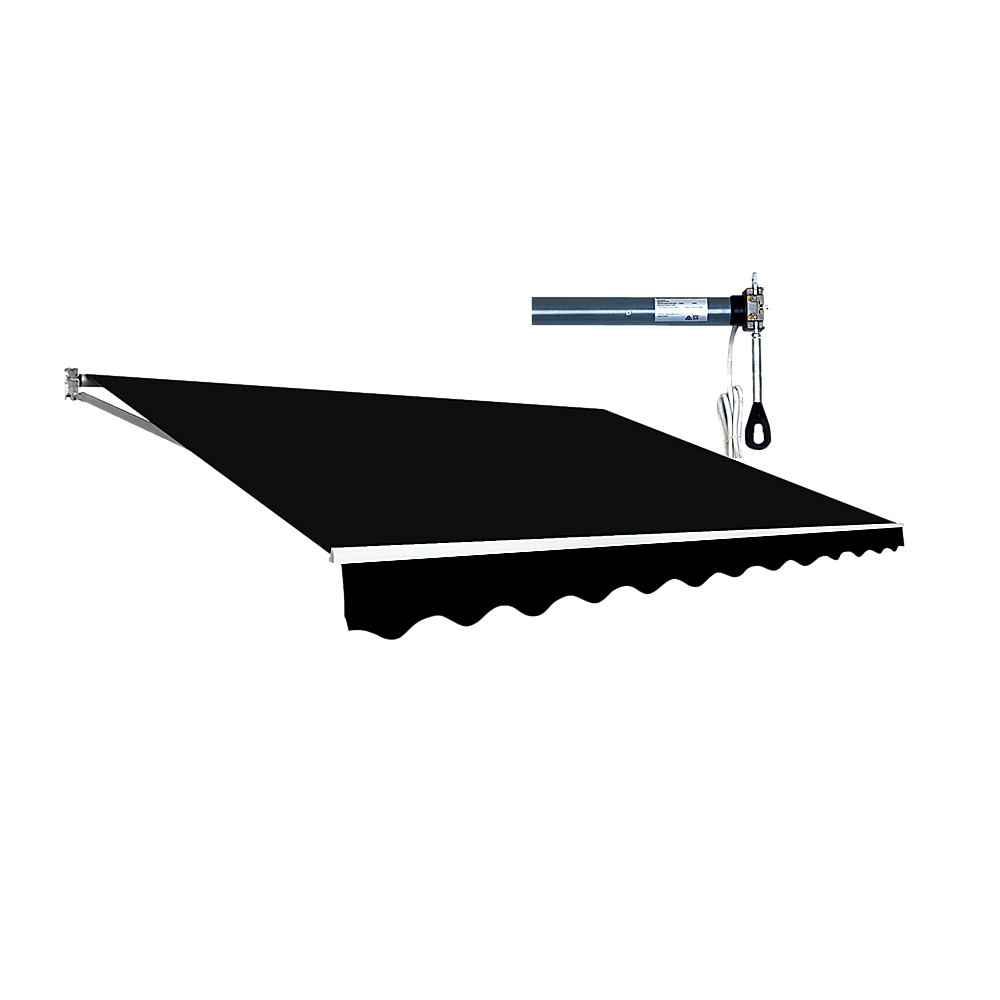 Motorised Outdoor Folding Arm Awning Retractable Sunshade Canopy Black 5.0m x 3.0m V63-842921