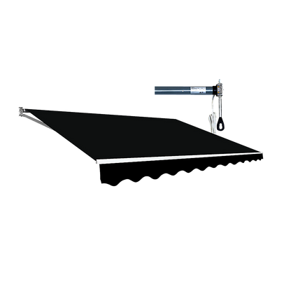 Motorised Outdoor Folding Arm Awning Retractable Sunshade Canopy Black 5.0m x 3.0m V63-842921