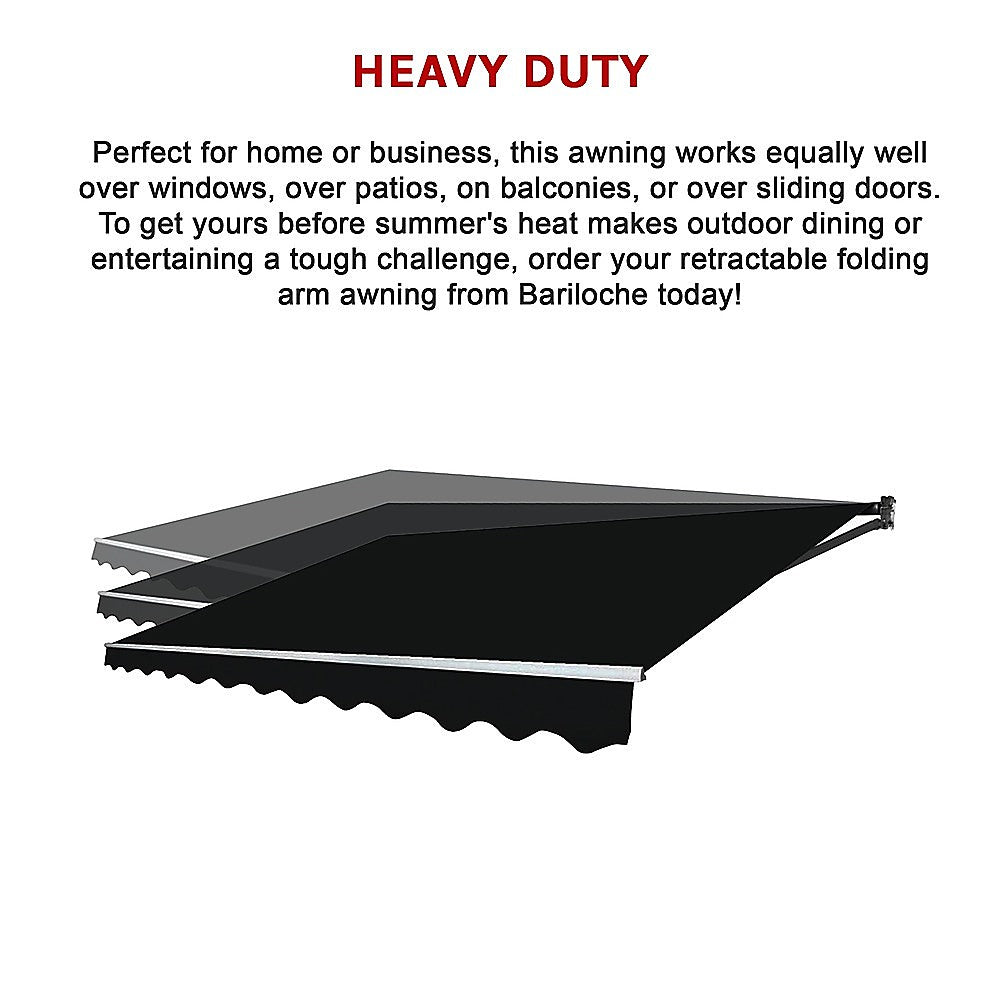 Motorised Outdoor Folding Arm Awning Retractable Sunshade Canopy Black 5.0m x 3.0m V63-842921