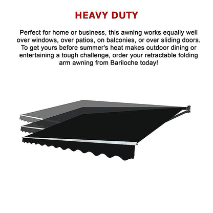 Motorised Outdoor Folding Arm Awning Retractable Sunshade Canopy Black 5.0m x 3.0m V63-842921