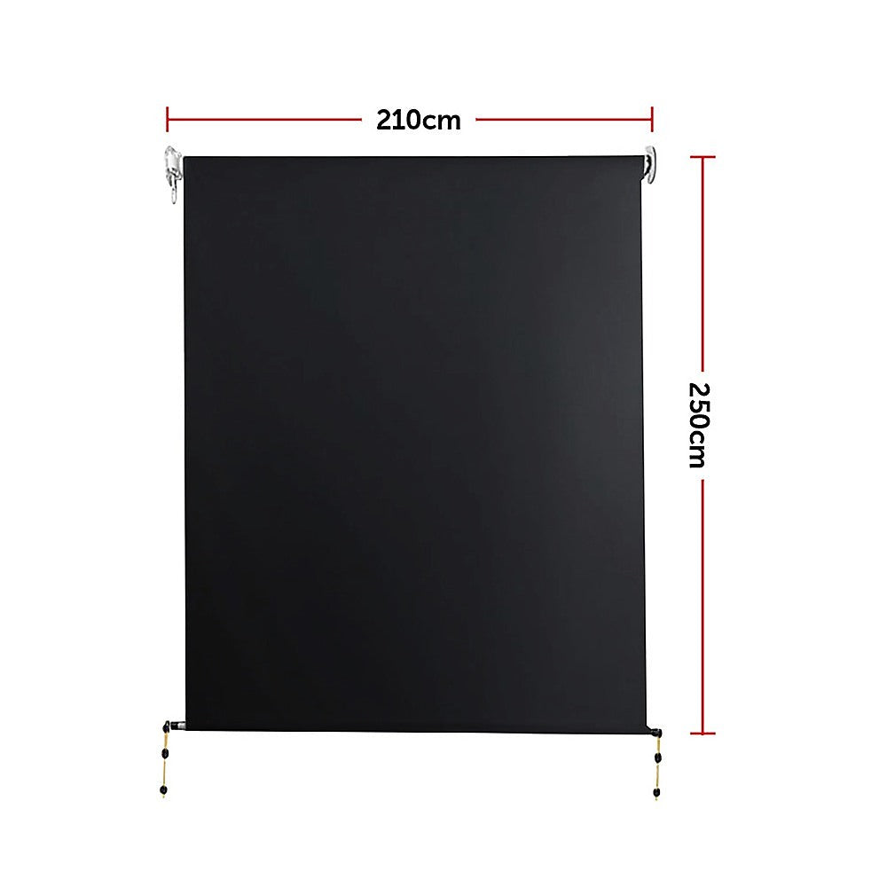 Retractable Straight Drop Roll Down Awning Garden Patio Screen 2.1X2.5M V63-842941